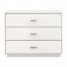 Essentials For Living Wynn Shagreen 3-Drawer Nightstand - Pearl Shagreen, Brushed Stainless Steel - Front Angle - Essentials For Living Wynn Shagreen 3-Drawer Nightstand - Pearl Shagreen, Brushed Stainless Steel - Front Angle