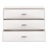 Essentials For Living Wynn Shagreen 3-Drawer Nightstand - Pearl Shagreen, Brushed Stainless Steel - Front Opened Angle
