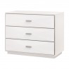 Essentials For Living Wynn Shagreen 3-Drawer Nightstand - Pearl Shagreen, Brushed Stainless Steel - Front Side Angle