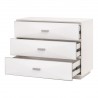 Essentials For Living Wynn Shagreen 3-Drawer Nightstand - Pearl Shagreen, Brushed Stainless Steel - Front Side Opened Angle