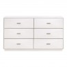 Essentials For Living Wynn Shagreen 6-Drawer Double Dresser - Pearl Shagreen, Brushed Stainless Steel - Front Angle