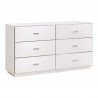 Essentials For Living Wynn Shagreen 6-Drawer Double Dresser - Pearl Shagreen, Brushed Stainless Steel - Front Side Angle