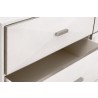 Essentials For Living Wynn Shagreen 6-Drawer Double Dresser - Pearl Shagreen, Brushed Stainless Steel - Closeup Angle