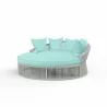 Miami Daybed in Dupione Celeste w/ Self Welt - Front Side Angle - Miami Daybed in Dupione Celeste w/ Self Welt - Front Side Angle