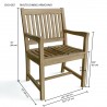 Rialto Dining Armchair- dimension - Rialto Dining Armchair- dimension