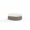 Coronado Ottoman in Canvas Natural w/ Self Welt - Front Side Angle - Coronado Ottoman in Canvas Natural w/ Self Welt - Front Side Angle