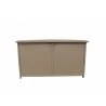 Alfresco Home the Yacht Small RTA Aluminum Storage/Cushion Cabinet - Sand Dollar - Front Angle - Alfresco Home the Yacht Small RTA Aluminum Storage/Cushion Cabinet - Sand Dollar - Front Angle