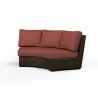 Montecito Curved Loveseat in Canvas Henna w/ Self Welt - Front Side Angle - Montecito Curved Loveseat in Canvas Henna w/ Self Welt - Front Side Angle