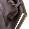 Sunpan Willis Lounge Chair - Brown Leather - Closeup Top Angle