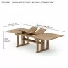 Anderson Teak Sahara 106" Rectangular Double Ext. Table- dimension - Anderson Teak Sahara 106" Rectangular Double Ext. Table- dimension