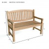 Anderson Teak Kingston 2-Seater Bench- dimension - Anderson Teak Kingston 2-Seater Bench- dimension