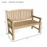 Anderson Teak Kingston 2-Seater Bench- dimension - Anderson Teak Kingston 2-Seater Bench- dimension