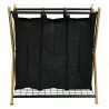 Oceanstar X-Frame Bamboo 3-Bag Laundry Sorter With Bag - Front - Oceanstar X-Frame Bamboo 3-Bag Laundry Sorter With Bag - Front