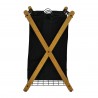 Oceanstar X-Frame Bamboo 3-Bag Laundry Sorter With Bag - Side