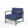 Pietra Club Chair in Echo Midnight, No Welt - Front Side Angle