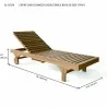 Anderson Teak Capri Sun Lounger Adjusted Back & Side Tray - dimension - Anderson Teak Capri Sun Lounger Adjusted Back & Side Tray - dimension
