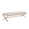 Sunpan Kenji Bench Large Gold in Bravo Cream - Front Side Angle