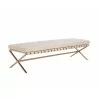 Sunpan Kenji Bench Large Gold in Bravo Cream - Front Side Angle - Sunpan Kenji Bench Large Gold in Bravo Cream - Front Side Angle