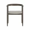 Sunpan Jeremy Dining Armchair in Dark Brown-Belfast Heather Grey - Front Angle - Sunpan Jeremy Dining Armchair in Dark Brown-Belfast Heather Grey - Front Angle