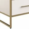 Sunpan Venice Media Console and Cabinet - Oyster Shagreen - Closeup Base Angle - Sunpan Venice Media Console and Cabinet - Oyster Shagreen - Closeup Base Angle
