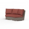 Coronado Curved Loveseat in Canvas Henna w/ Self Welt - Front Side Angle