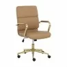 Sunpan Kleo Office Chair in Tan - Front Side Angle - Sunpan Kleo Office Chair in Tan - Front Side Angle