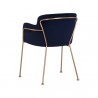 Sunpan Odesa Dining Armchair Abbington Navy - Back Side Angle