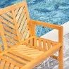 Vifah Olina Honey 3-Piece Fish Bone Eucalyptus Wooden Outdoor Dining Set, Seat Closeup View - Vifah Olina Honey 3-Piece Fish Bone Eucalyptus Wooden Outdoor Dining Set, Seat Closeup View