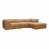 Moe's Home Collection Form Lounge Modular Sectional Sonoran Tan Leather - Front Side Angle - Moe's Home Collection Form Lounge Modular Sectional Sonoran Tan Leather - Front Side Angle