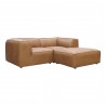 Moe's Home Collection Form Nook Modular Sectional Sonoran Tan Leather - Front Side Angle
