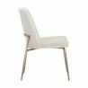 Sunpan Zeke Dining Chair Antique Brass in Bergen Ivory - Side Angle - Sunpan Zeke Dining Chair Antique Brass in Bergen Ivory - Side Angle