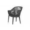 Milano Dining Chair in Echo Midnight w/ Self Welt - Back Side Angle - Milano Dining Chair in Echo Midnight w/ Self Welt - Back Side Angle