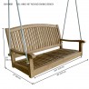 Anderson Teak Del-Amo 48" Round Swing Bench- dimension - Anderson Teak Del-Amo 48" Round Swing Bench- dimension