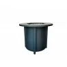 Crawford and Burke Haines Black Metal and Tile Round Fire Pit with Glass Rocks, Front Angle - Crawford and Burke Haines Black Metal and Tile Round Fire Pit with Glass Rocks, Front Angle