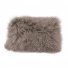 Moe's Home Collection Lamb Fur Pillow Rect. in Grey - Front Angle