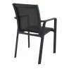 Compamia Pacific Sling Arm Chair Black, Dark Gray Frame Black Sling, Taupe Frame Taupe Sling- Set of 4, Side View - Compamia Pacific Sling Arm Chair Black, Dark Gray Frame Black Sling, Taupe Frame Taupe Sling- Set of 4, Side View