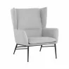 Sunpan Kasen Lounge Chair Belfast Heather Grey - Front Side Angle - Sunpan Kasen Lounge Chair Belfast Heather Grey - Front Side Angle