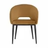 Sunpan Thatcher Dining Armchair Black Gold Sky - Front Angle - Sunpan Thatcher Dining Armchair Black Gold Sky - Front Angle