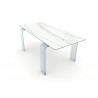 Bellini Modern Living Light Dining Table White 71" Top View