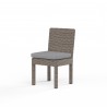 Coronado Armless Dining Chair in Canvas Granite w/ Self Welt - Front Side Angle