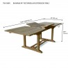 Bahama 8-Foot Rectangular Extension Table- dimension - Bahama 8-Foot Rectangular Extension Table- dimension