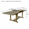 Bahama 8-Foot Rectangular Extension Table- dimension - Bahama 8-Foot Rectangular Extension Table- dimension