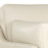 Sunpan Mackenzie Armchair - Astoria Cream Leather - Closeup Top Angle
