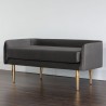 Sunpan Sammy Bench Grey Sky - Front Side Angle