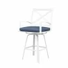 Bristol Swivel Counter Stool in Spectrum Indigo w/ Self Welt - Front Side Angle - Bristol Swivel Counter Stool in Spectrum Indigo w/ Self Welt - Front Side Angle