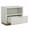 Sunpan Jenkins Nightstand High Gloss Cream - Front Side Opened Angle - Sunpan Jenkins Nightstand High Gloss Cream - Front Side Opened Angle