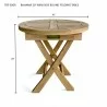 Bahama 20-inch Mini Side Round Folding Table-dimension - Bahama 20-inch Mini Side Round Folding Table-dimension