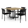 Alfresco Home Jakarta 43" Square Teak Top Dining Table - Lifestyle