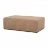 Essentials For Living Dovetail Upholstered Coffee Table in Ivanhoe Toast, Burnished Brown Acacia - Ottoman in Front Side Angle - Essentials For Living Dovetail Upholstered Coffee Table in Ivanhoe Toast, Burnished Brown Acacia - Ottoman in Front Side Angle