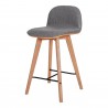 Moe's Home Collection Napoli Counter Stool - Grey - Front Side Angle
